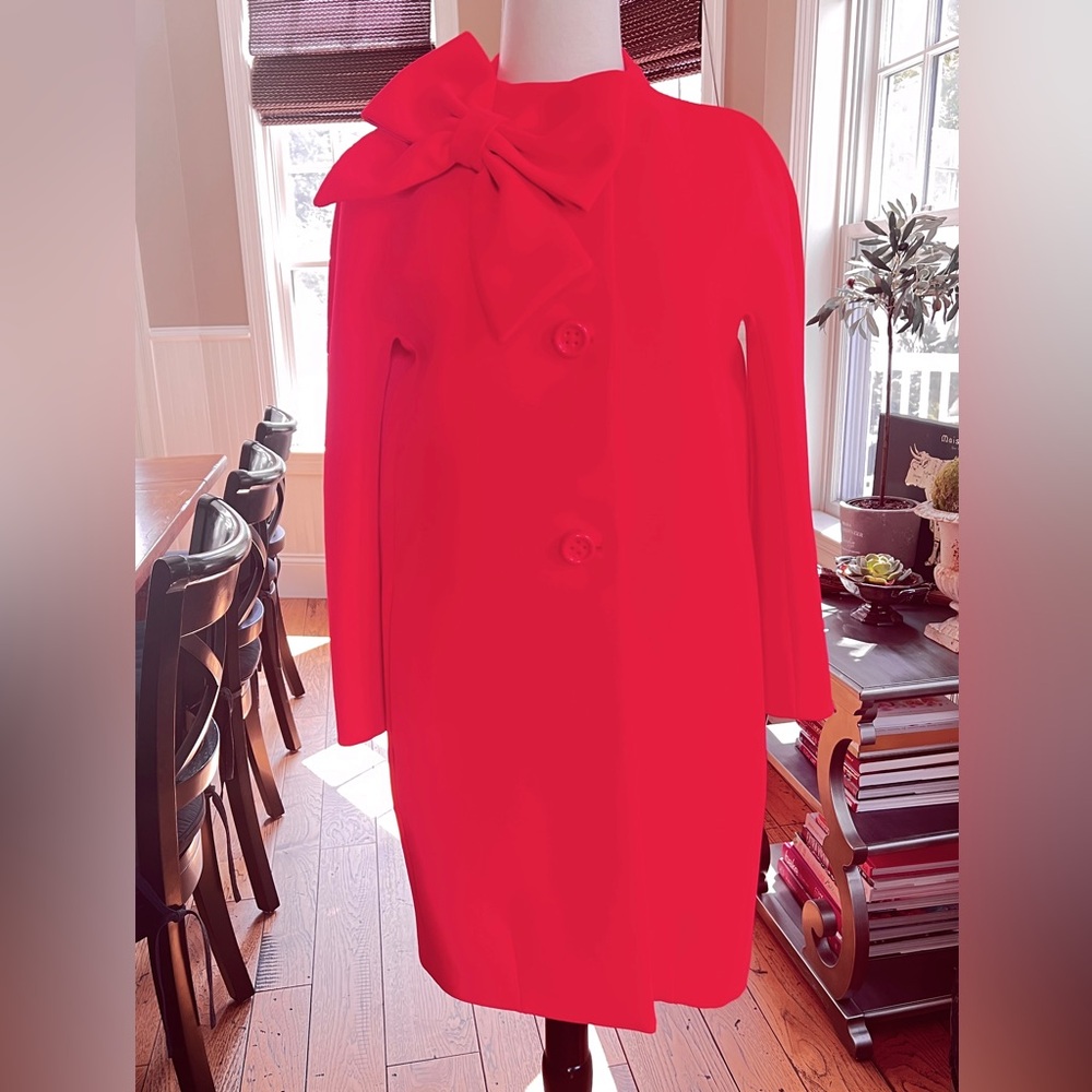 $698 Retail-Kate Spade Red Coat with Bow Detail🔥🔥🔥CHIC